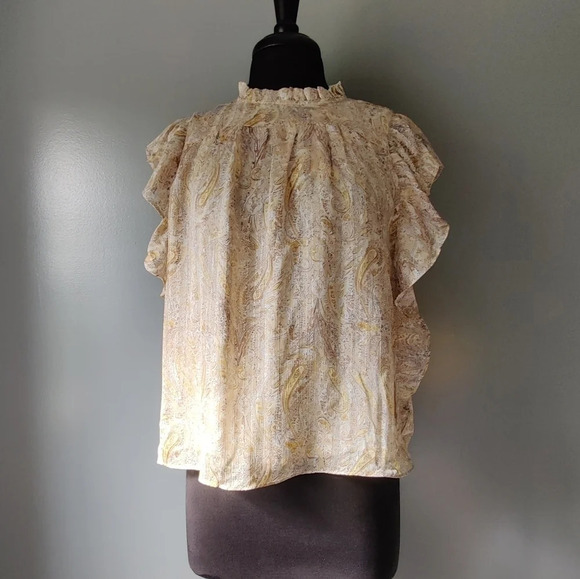 *NWT* Joie Paisley High Neck Blouse - Picture 1 of 7